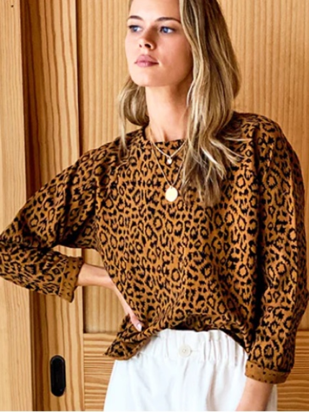 Emerson Fry India Collection Vintage Leopard Sweatshirt- Sz. L